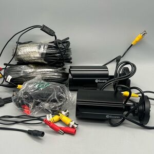 Swann SRPRO-615CAM 650TVL Security Cameras & Cables - Lot of 2